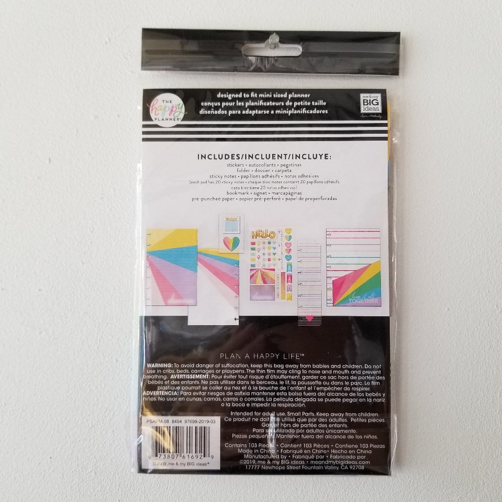 Happy Planner Mini Accessories 103 Pieces Rainbow 2019 Discontinued - Picture 2 of 2